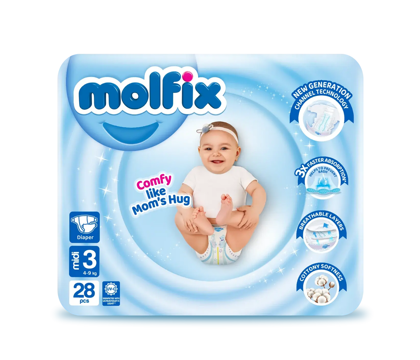 Molfix Size 3 Medium Diapers Twin Pack 38 Pcs
