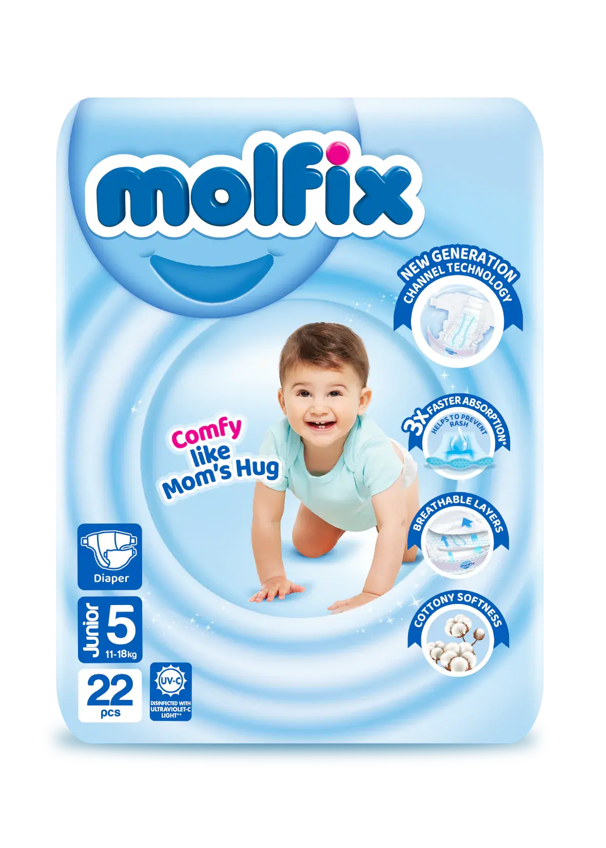 Molfix Size 5 XL Diapers Twin Pack 22 Pcs