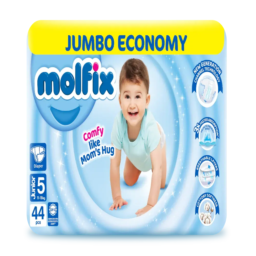 Molfix Size 5 XL Diapers Jumbo Pack 44 Pcs