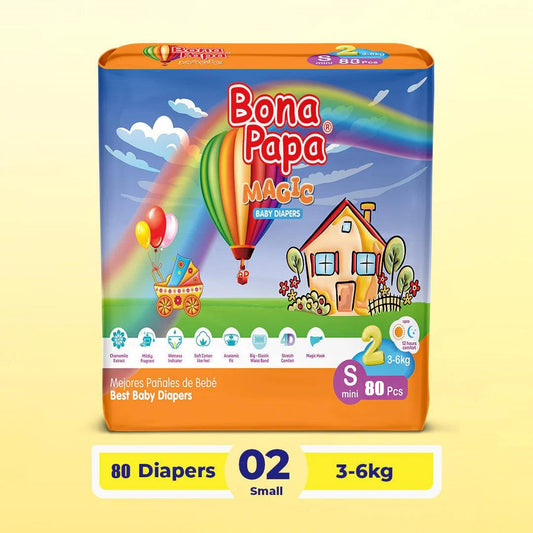 Bona Papa Magic Size 2 Small Diapers Jumbo Pack 80 Pcs