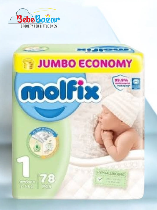 Molfix Size 1 Newborn Diapers Jumbo Pack 78 Pcs