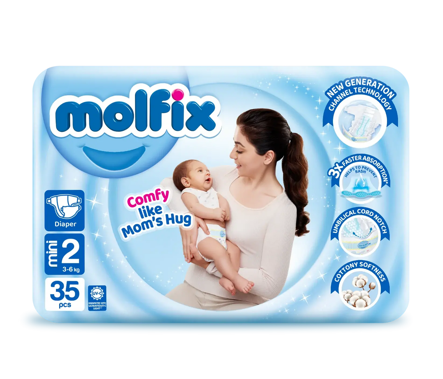 Molfix Size 2 Small Diapers Twin Pack 35 Pcs