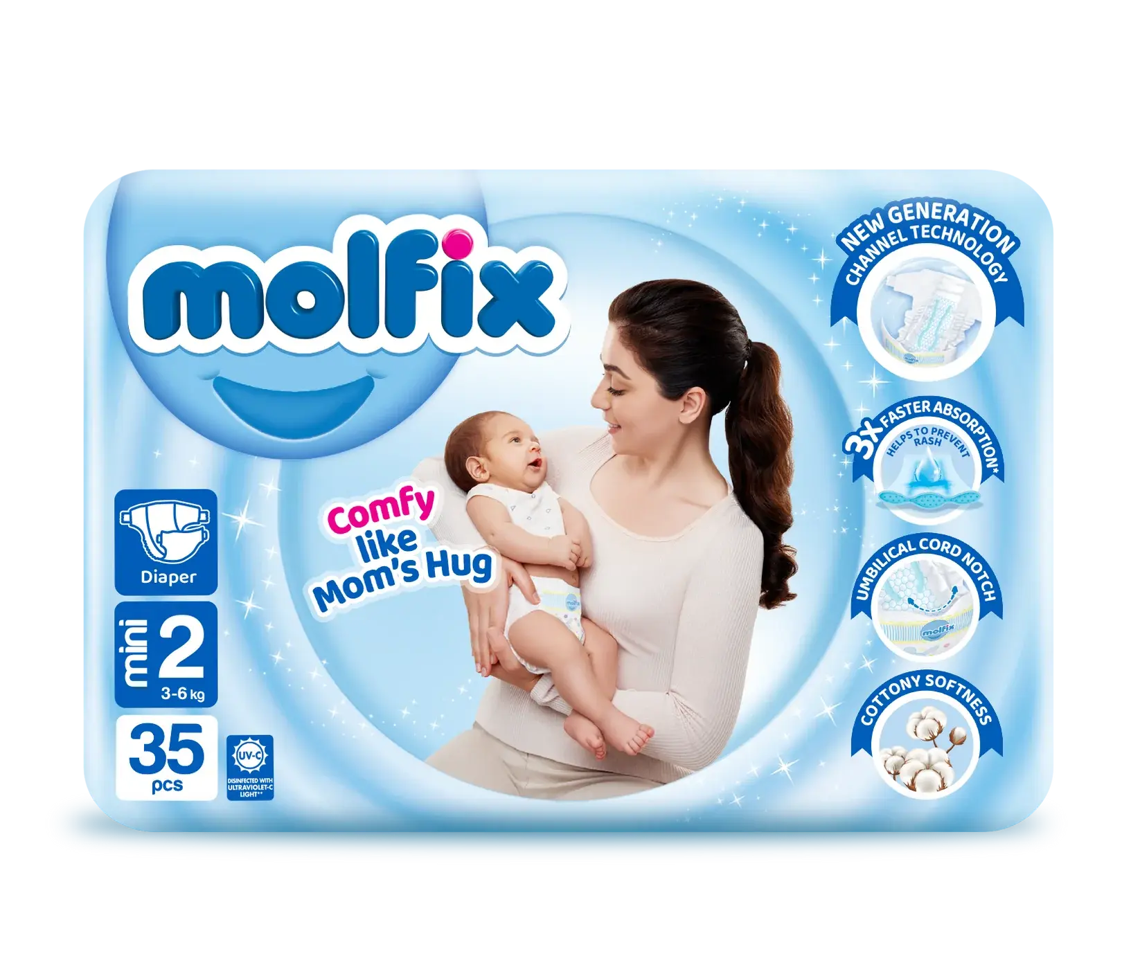 Molfix Size 2 Small Diapers Twin Pack 35 Pcs