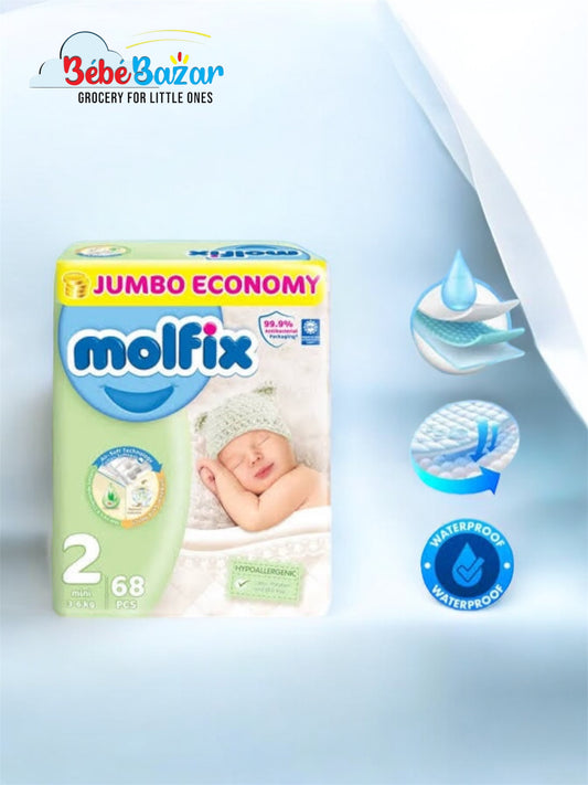 Molfix Diapers Size 2  Small Jumbo Pack 68 pcs