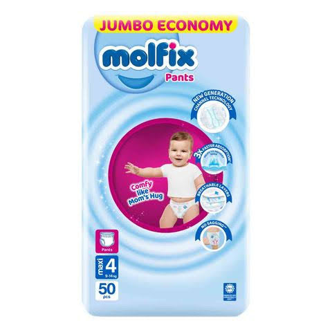 Molfix Size 4  L Diaper Pants Jumbo Pack 50 Pcs