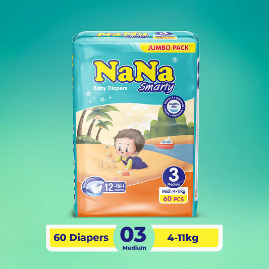 Nana Smarty Diapers Size 3 Medium Jumbo Pack 60 Pcs