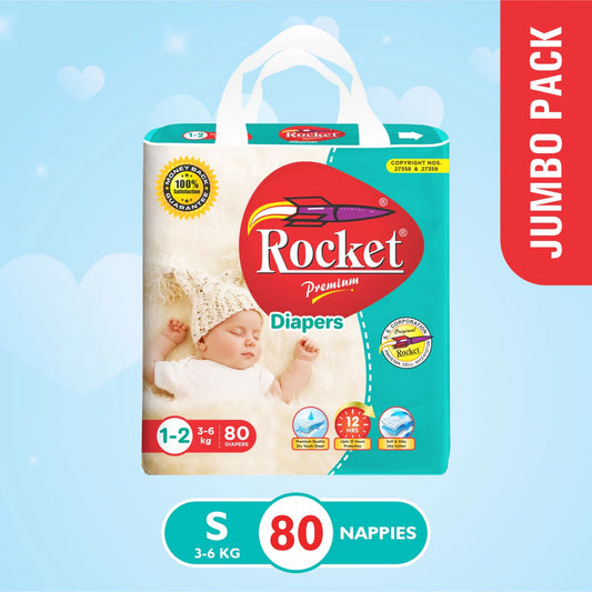 Rocket Diapers Size 1-2 Small Jumbo Pack 80Pcs