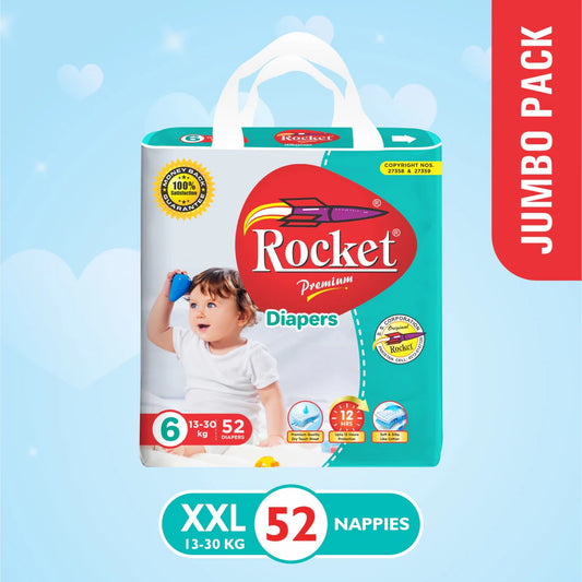 Rocket Diapers Size 6 XXL Jumbo Pack 52 Pcs