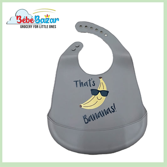 Silicon Feeding Bib Grey That's Bananas