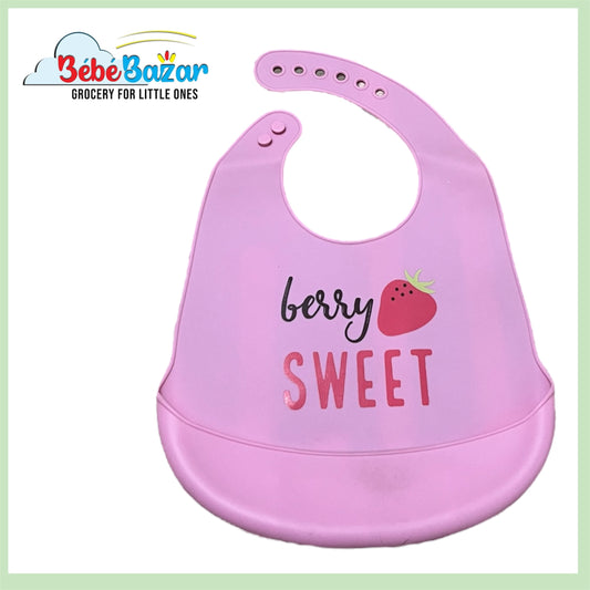 Silicon Feeding Bib Pink Sweet Berry