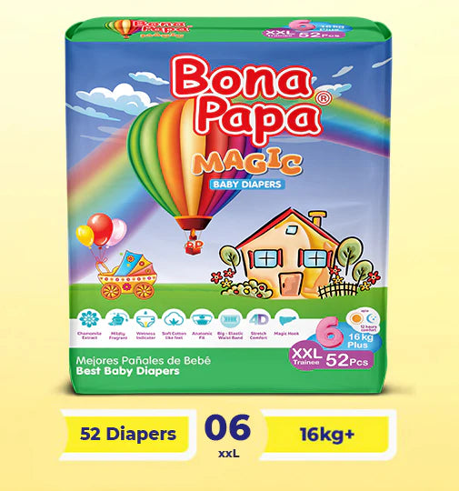Bona Papa Magic Diapers - 6 - XXL - Jumbo Pack - 52 Pcs