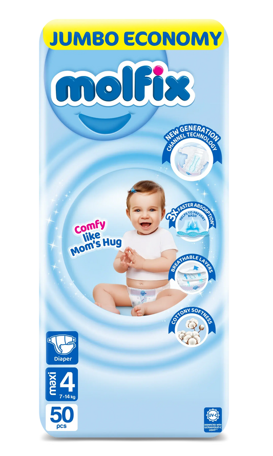 Molfix Size 4 Large Diapers Jumbo Pack 50 Pcs
