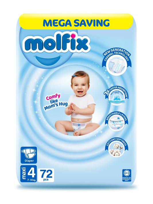 Molfix Size 4 Large Diapers Mega Pack 72 pcs