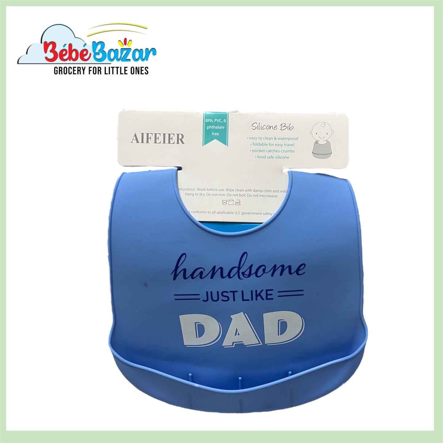 Silicon Feeding Bib Blue Handsome Dad