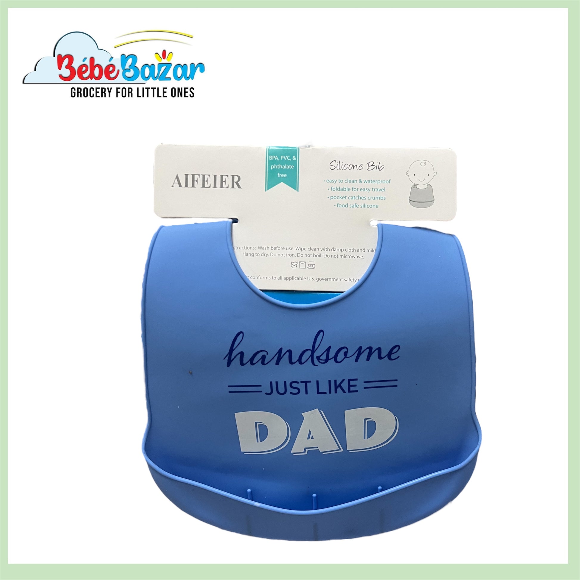 Silicon Feeding Bib Blue Handsome Dad